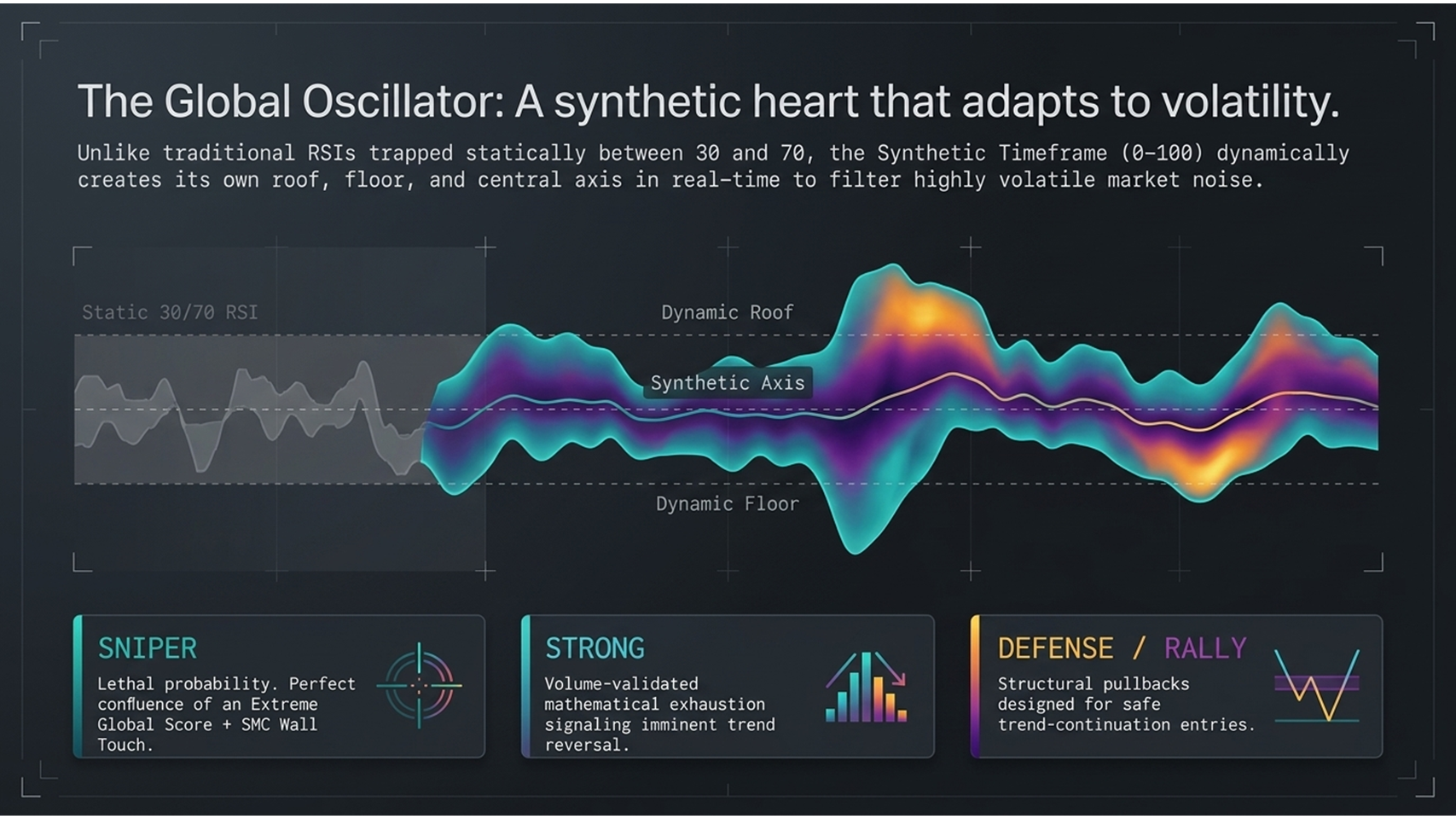 Global Oscillator with dynamic roof and floor plus Master Score divergence detection